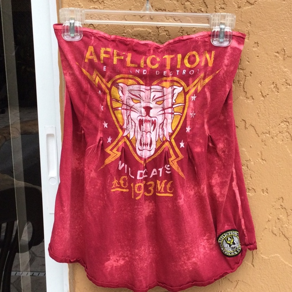 Affliction strapless top